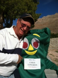 Chuck Muth with Gumby Republican "Chris Edwards" in 2010