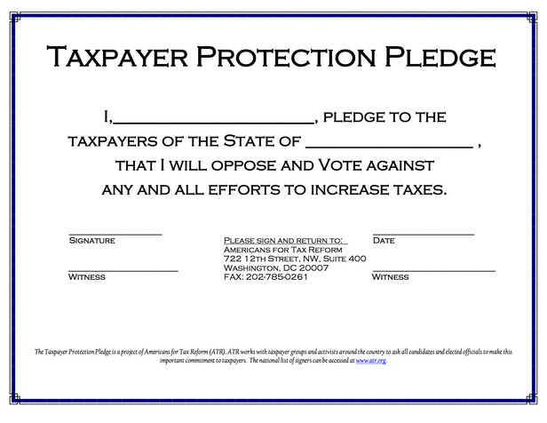 Taxpayer Protection Pledge - blank