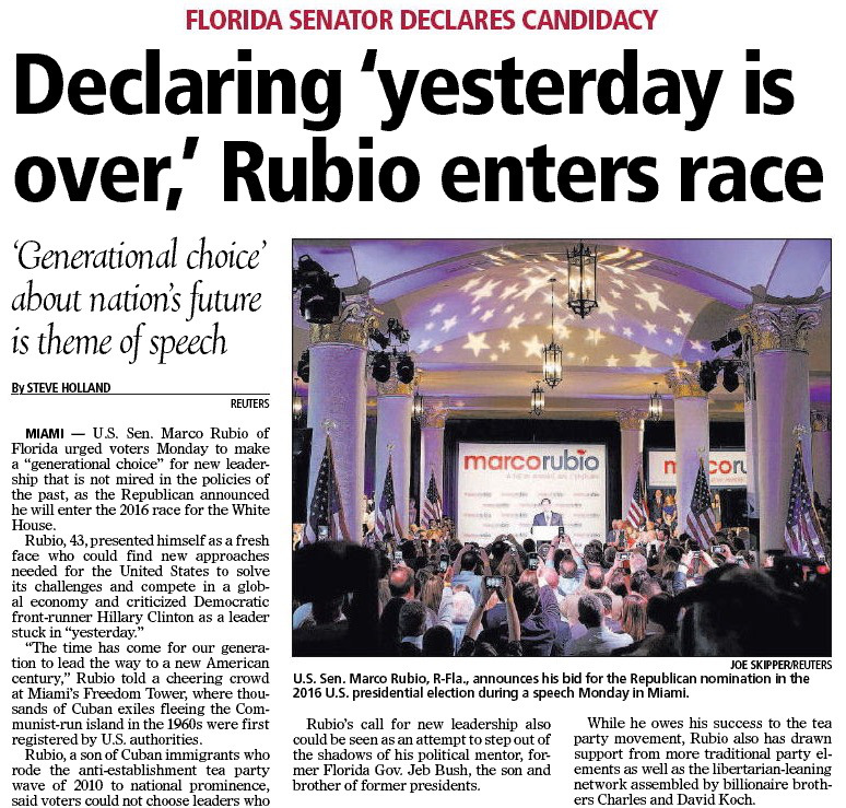 Rubio enters race