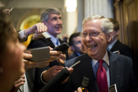 McConnell succeeded in sending Trade Promotion Authority to Obama’s desk. (Photo by Bill Clark, Roll Call)