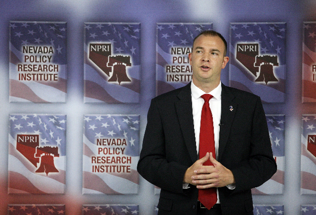 Andy Mathews, former president of Nevada Policy Research Institute, is getting is now getting salary from campaign funds. (Ronda Churchill/Las Vegas Review-Journal)