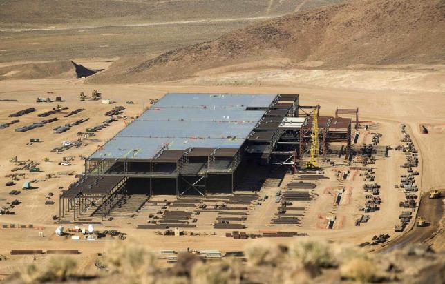 Tesla battery plant near Sparks (Photo by James Glover II, Reuters)